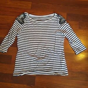 Stripped black and white ny & co shirt